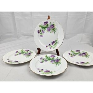 Royal Standard Bone China England Scots Emblem Floral Plates‎ Set of 4